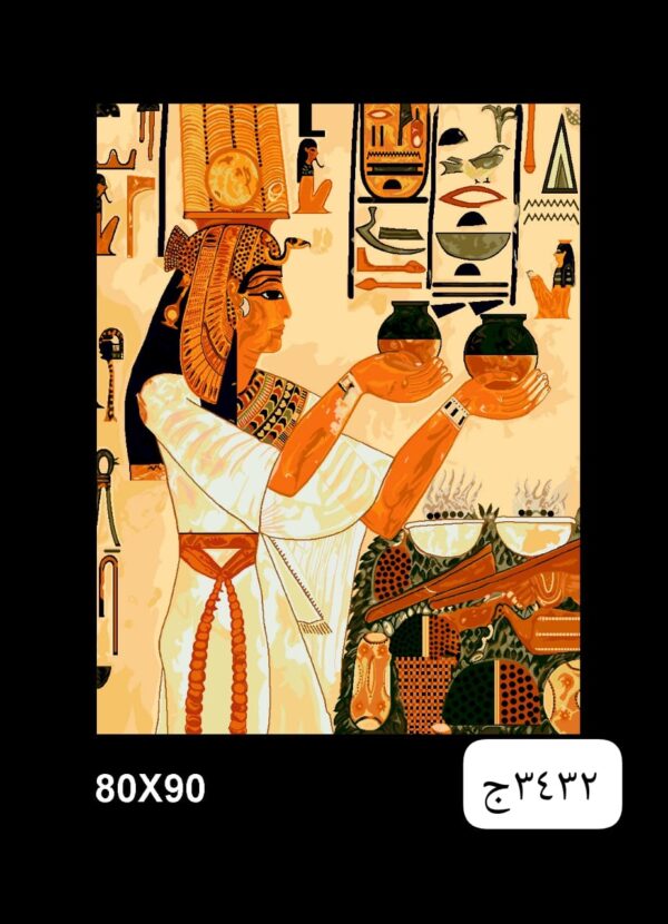 Egyptian Offering Scene Rug - Ancient Ritual Wall Tapestry