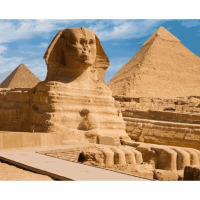 764daafa-c1fc-4340-aa87-dd70f00f11a7 The Great Sphinx & Pyramids of Giza Rug - Iconic Egyptian Landscape Tapestry