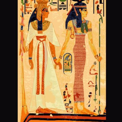 aa895b03-588d-4138-8a98-d3df068852fa Queen Nefertari Led by Isis Rug - Famous Tomb Painting Tapestry