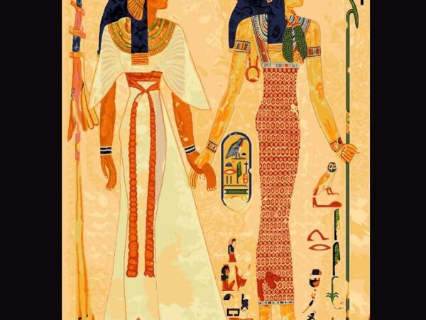 Queen Nefertari Led by Isis Rug - Famous Tomb Painting Tapestry