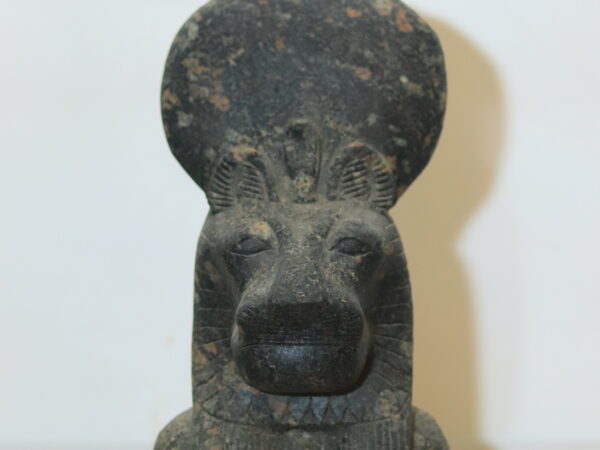 Hand-Carved Black Granite Statue - The Goddess Sekhmet