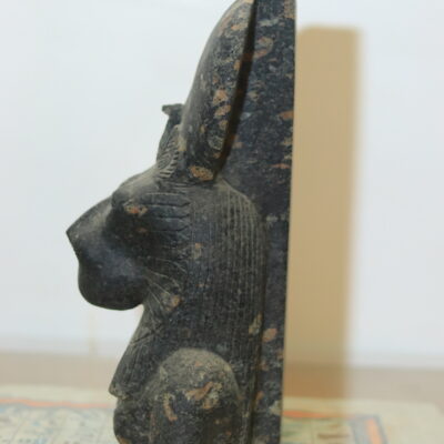 Hand-Carved Black Granite Statue - The Goddess Sekhmet