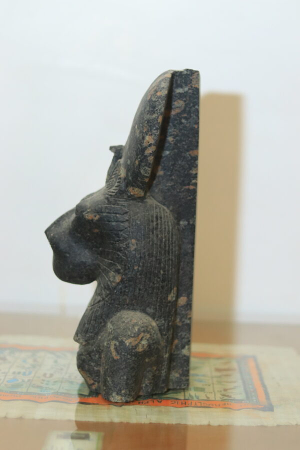 Hand-Carved Black Granite Statue - The Goddess Sekhmet