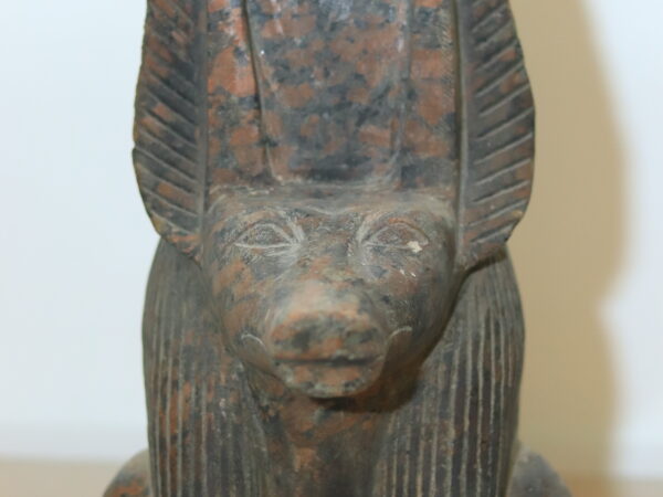 Hand-Carved Red Granite Statue - The God Set