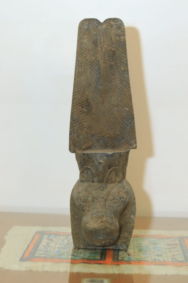 Hand-Carved Stone Statue of the God Bes