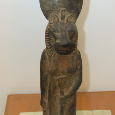 Hand-Carved Stone Statue of Goddess Sekhmet