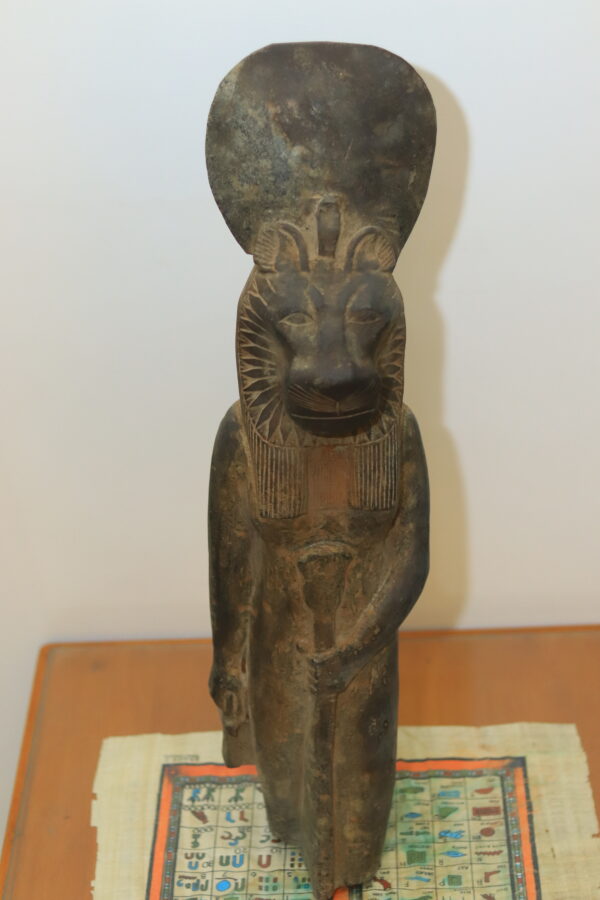 Hand-Carved Stone Statue of Goddess Sekhmet