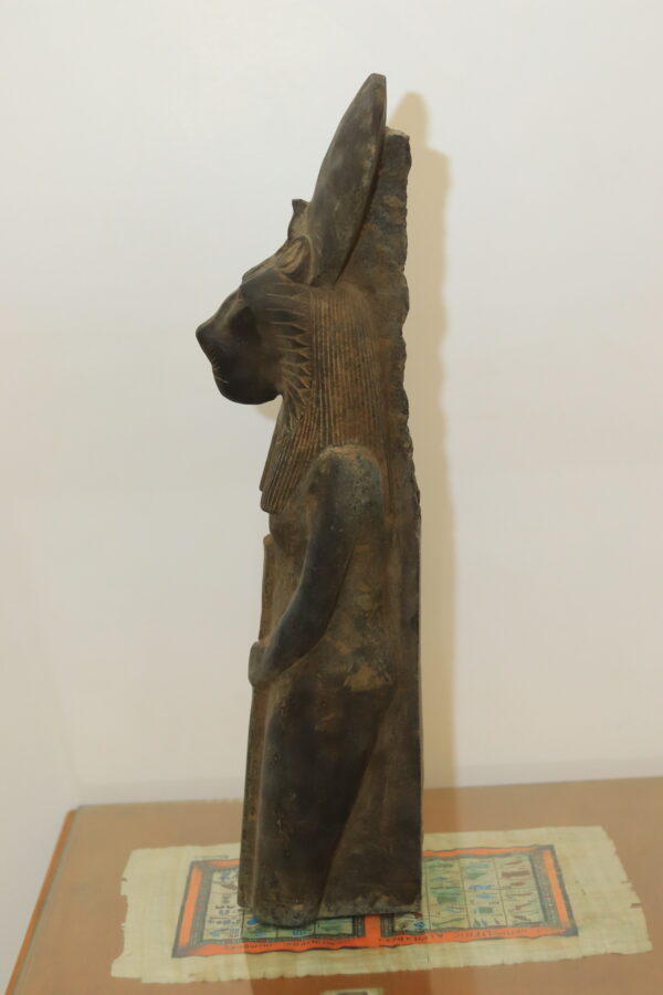Hand-Carved Stone Statue of Goddess Sekhmet