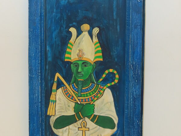 Hand-Painted Wooden Plaque - Osiris, Lord of the Afterlife