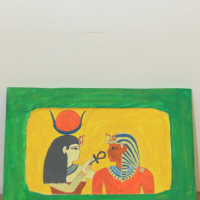 IMG_0507 Hand-Painted Wooden Wall Art - Hathor Giving Life to Seti I