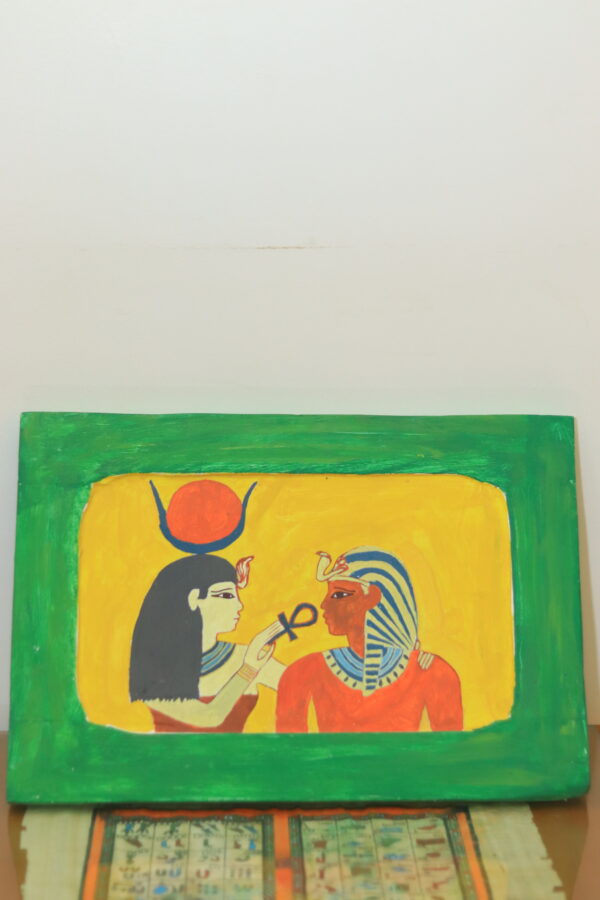 IMG_0507 Hand-Painted Wooden Wall Art - Hathor Giving Life to Seti I