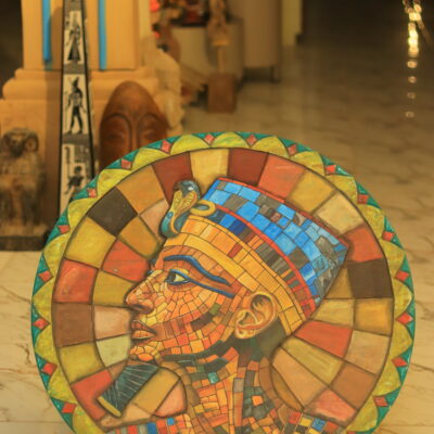 Hand-Painted Wooden Wall Art - "The Nubian Gaze" Portrait