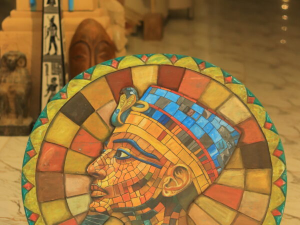 Hand-Painted Wooden Wall Art - "The Nubian Gaze" Portrait