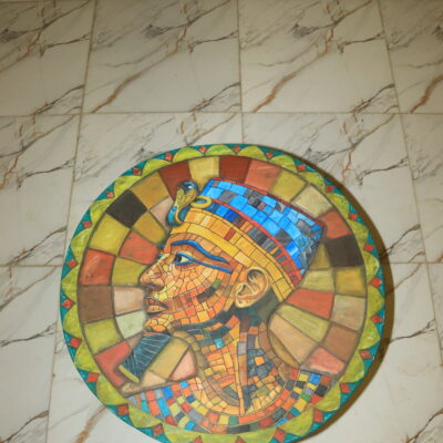 Hand-Painted Wooden Wall Art - "The Nubian Gaze" Portrait