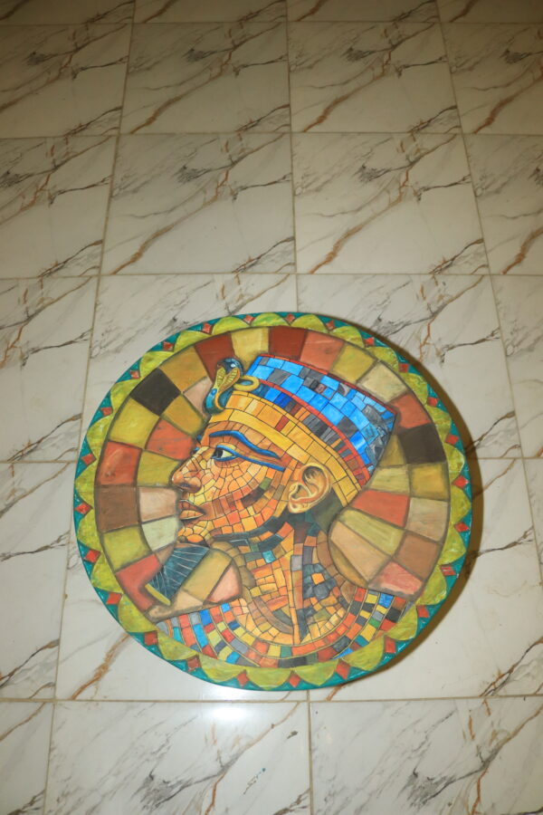 Hand-Painted Wooden Wall Art - "The Nubian Gaze" Portrait