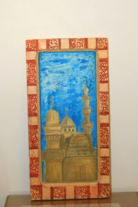 IMG_0543 Hand-Carved & Painted Wooden Mirror - Nubian Inspired Design