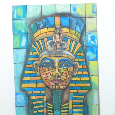 Hand-Painted Wooden Wall Art - Portrait of the Goddess Hathor