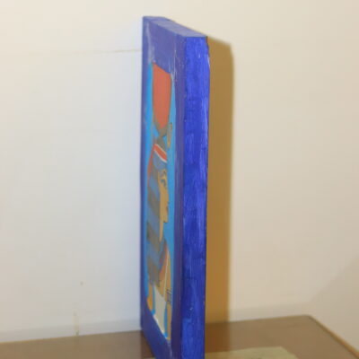 Hand-Painted Wooden Plaque of Goddess Hathor