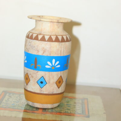 Hand-Painted Alabaster Vase - "Lotus" Design