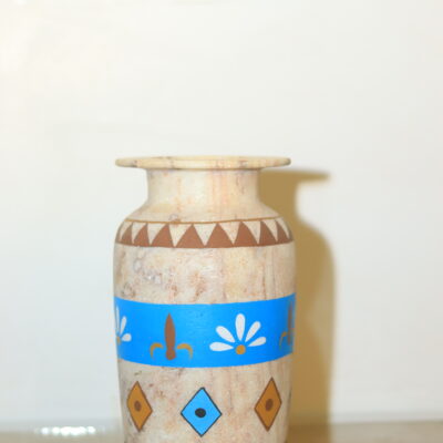 Hand-Painted Alabaster Vase - "Lotus" Design