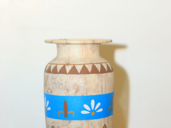 Hand-Painted Alabaster Vase - "Lotus" Design