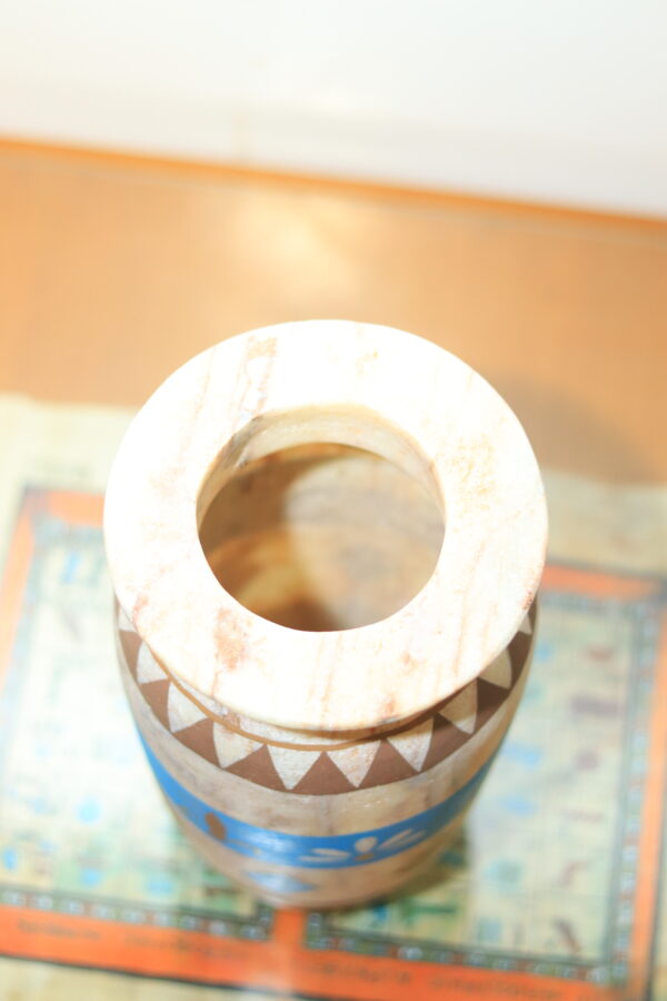 Hand-Painted Alabaster Vase - "Lotus" Design