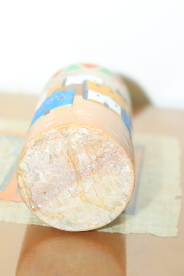 Hand-Painted Nubian Village Alabaster Vase