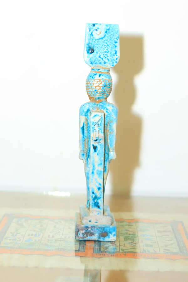 Hand-Carved Egyptian Statue of Goddess Hathor with Sistrum