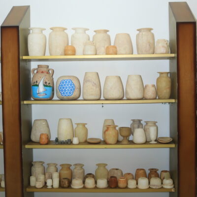 Assorted Handmade Egyptian Alabaster Vases & Jars Collection