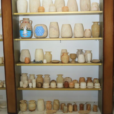 Assorted Handmade Egyptian Alabaster Vases & Jars Collection