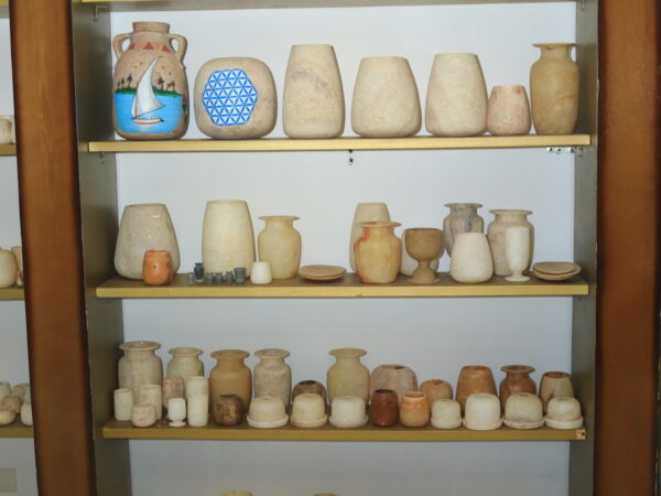 Assorted Handmade Egyptian Alabaster Vases & Jars Collection