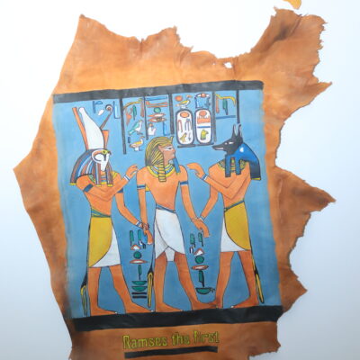 Hand-Painted Leather Wall Art with Ramses the First