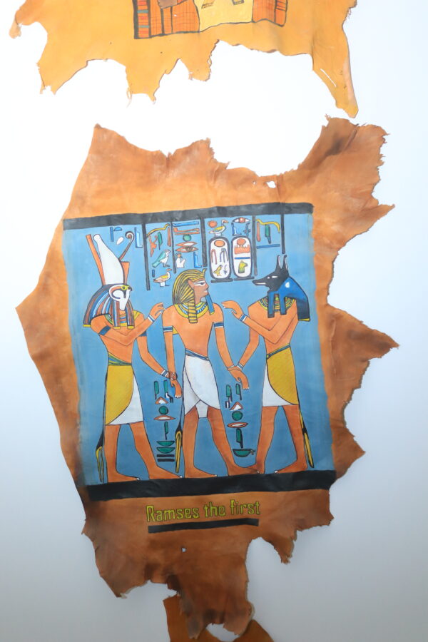 Hand-Painted Leather Wall Art with Ramses the First