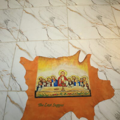Hand-Painted Leather Wall Art of The Last Supper
