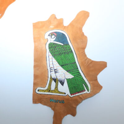 Hand-Painted Leather Wall Art of the God Horus
