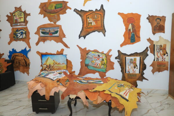 Assorted Egyptian Hand-Painted Leather Wall Art Collection