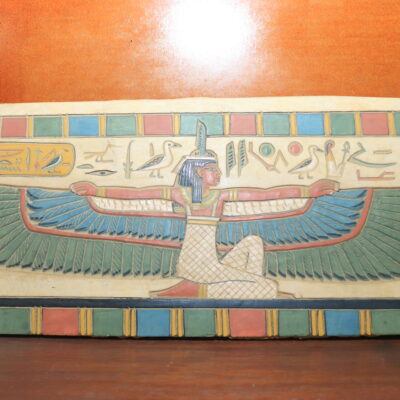 Hand-Painted Egyptian Plaque of Goddess Isis