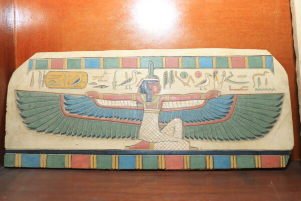Hand-Painted Egyptian Plaque of Goddess Isis