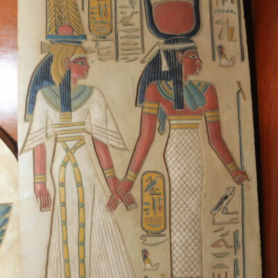IMG_0649 Hand-Painted Egyptian Plaque of Queen Nefertari and Goddess Isis