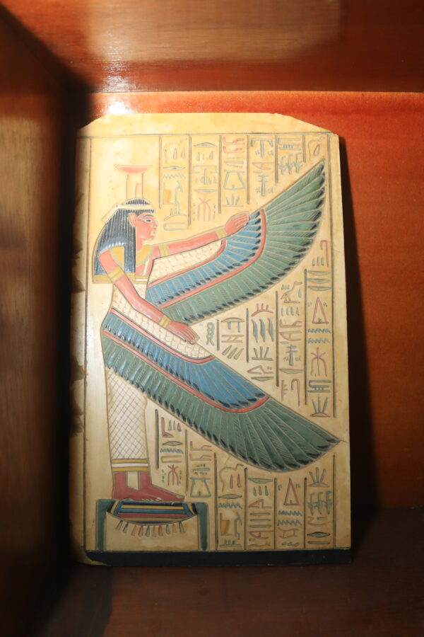 Hand-Painted Egyptian Plaque of Goddess Isis