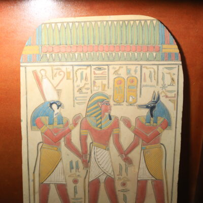 IMG_0652 Hand-Painted Egyptian Plaque of Pharaonic King with Gods