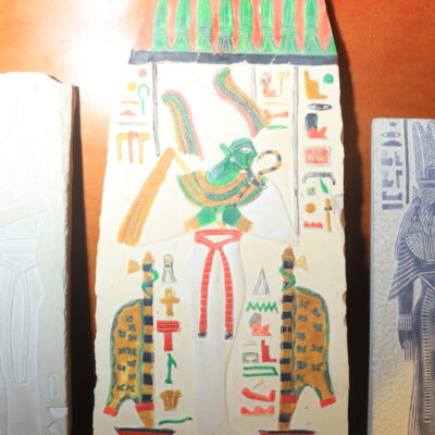 IMG_0655 Hand-Painted Egyptian Plaque of Goddess Heket with Scarab
