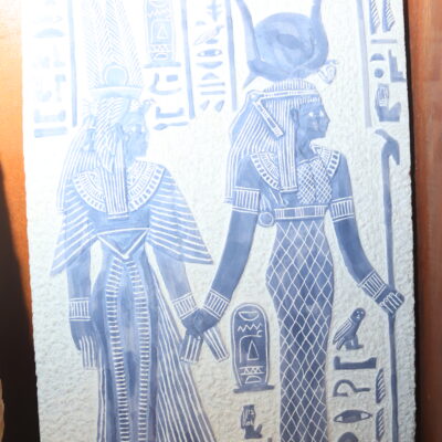 IMG_0657 Hand-Painted Egyptian Plaque of King and Goddess