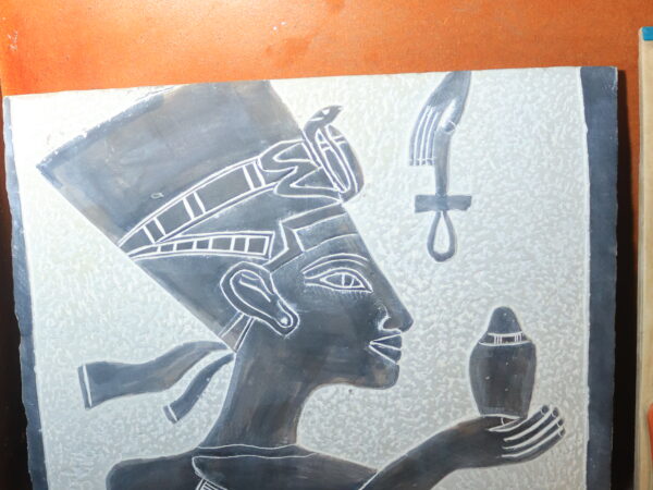 Hand-Carved Stone Plaque of Queen Nefertiti