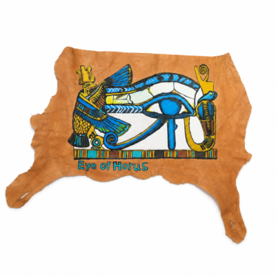 ART-HORUS-001_01 Hand-Painted Leather Wall Art with the Eye of Horus