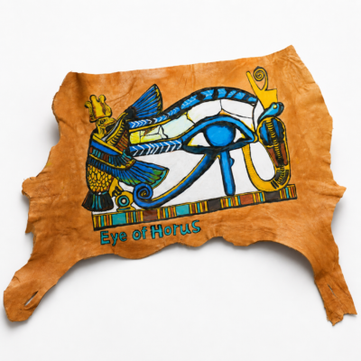 ART-HORUS-001_03 Hand-Painted Leather Wall Art with the Eye of Horus
