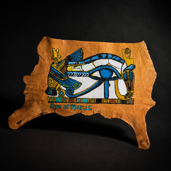 ART-HORUS-001_30 Hand-Painted Leather Wall Art with the Eye of Horus