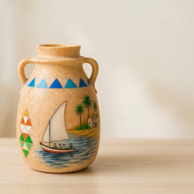 PRODUCT_ALAB-NILE-001_05 Hand-Painted Egyptian Alabaster Jar with Nile Scene