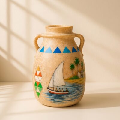 PRODUCT_ALAB-NILE-001_07 Hand-Painted Egyptian Alabaster Jar with Nile Scene