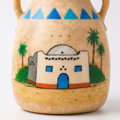 PRODUCT_ALAB-NILE-001_08 Hand-Painted Egyptian Alabaster Jar with Nile Scene